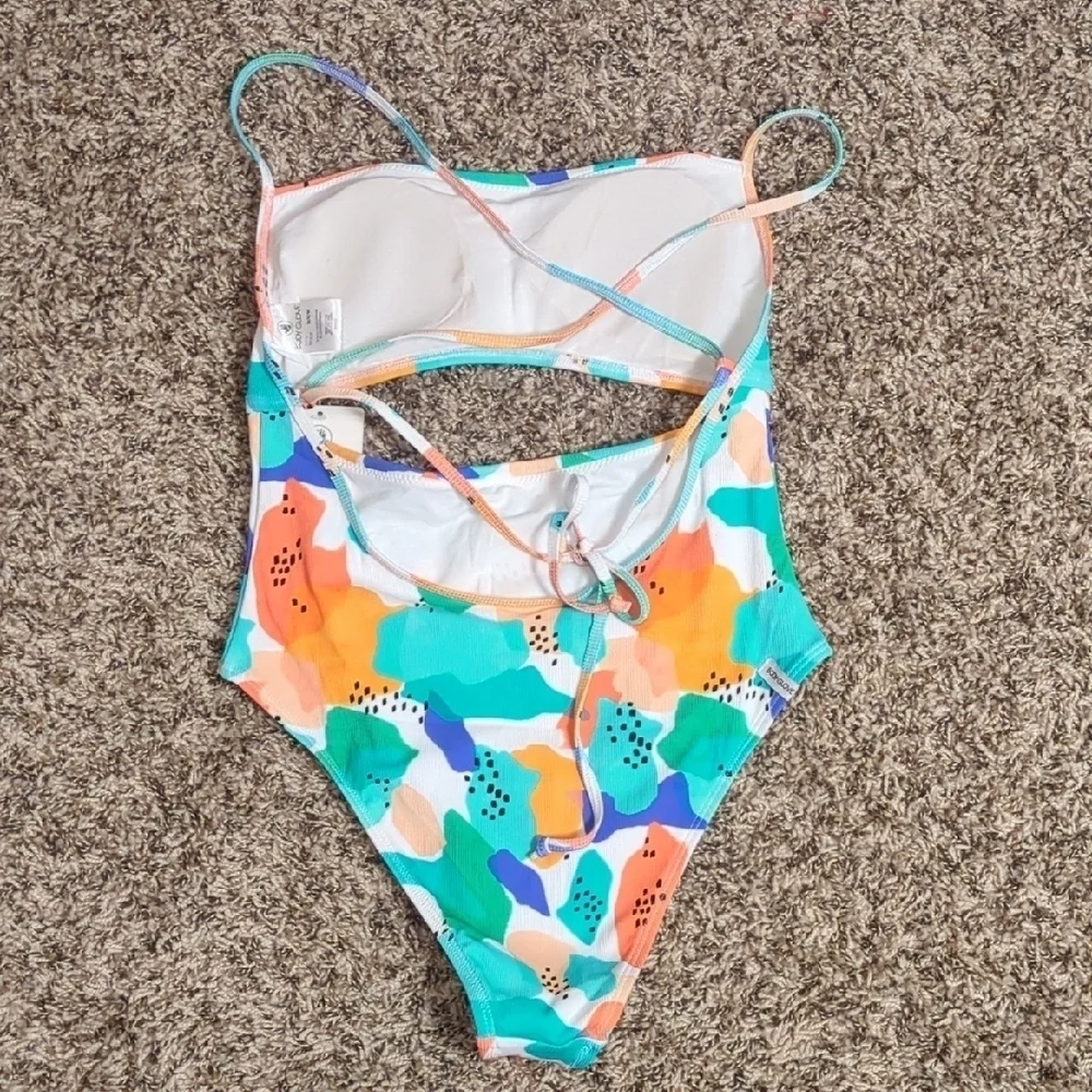 Body Glove Devon multicolor tropical open tie back one piece swimsuit - Picture 8 of 10